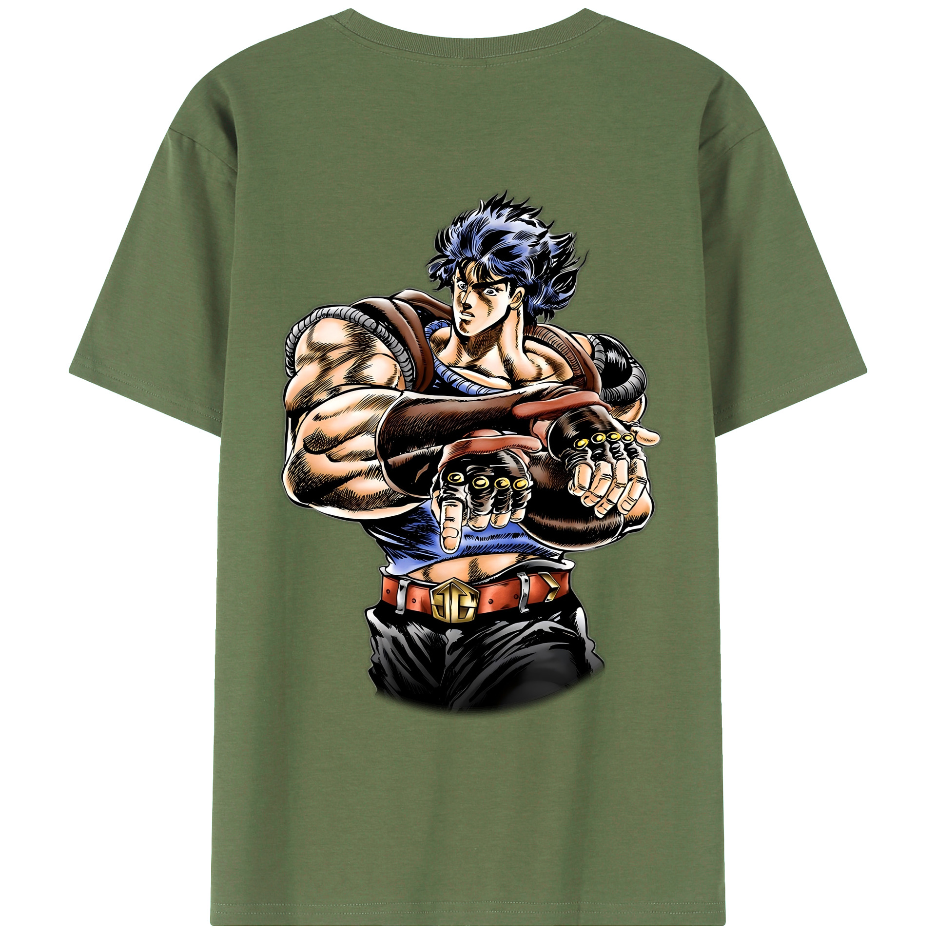 （画像用） ジョジョの奇妙な冒険 /ジョナサン?ジョースター JoJo's Bizarre Adventure Jonathan Joestar 綿100％ メンズ半袖Tシャツ（バックプリント） 通気性